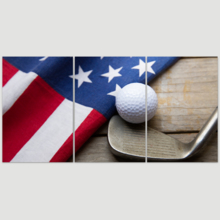 Nothing But Stars, Stripes & Golf - 3 Panel Canvas Art