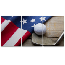 Nothing But Stars, Stripes & Golf - 3 Panel Canvas Art
