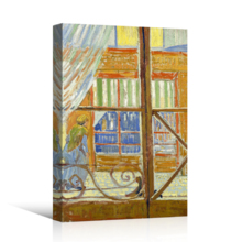 A Pork-Butchers Shop Seen from a Window by Vincent Van Gogh - Oil Painting Reproduction on Canvas Prints Wall Art, Ready to Hang - 32" x 48"