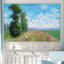 Meadow With Poplars by Claude Monet - Canvas Art