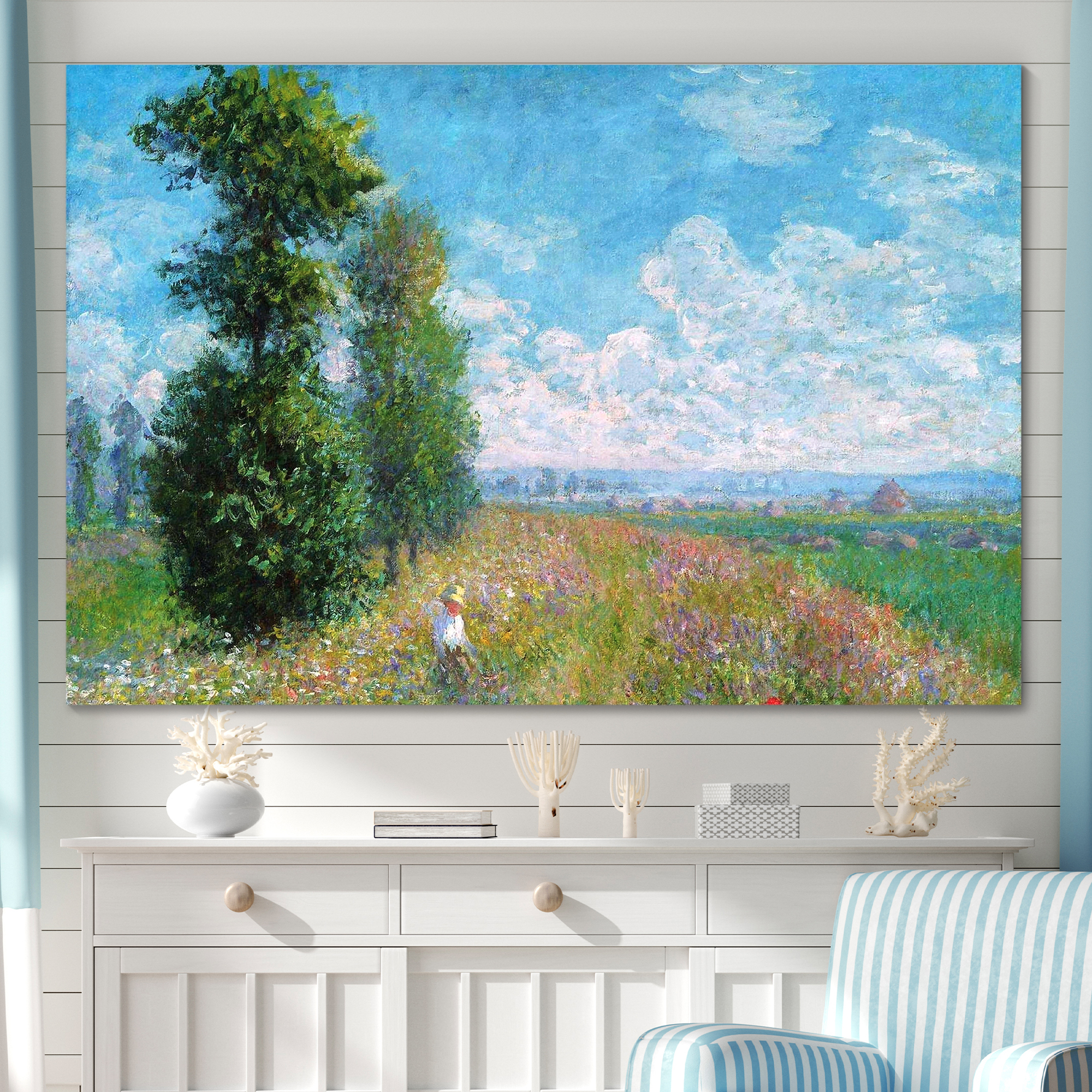 Meadow With Poplars by Claude Monet - Canvas Art