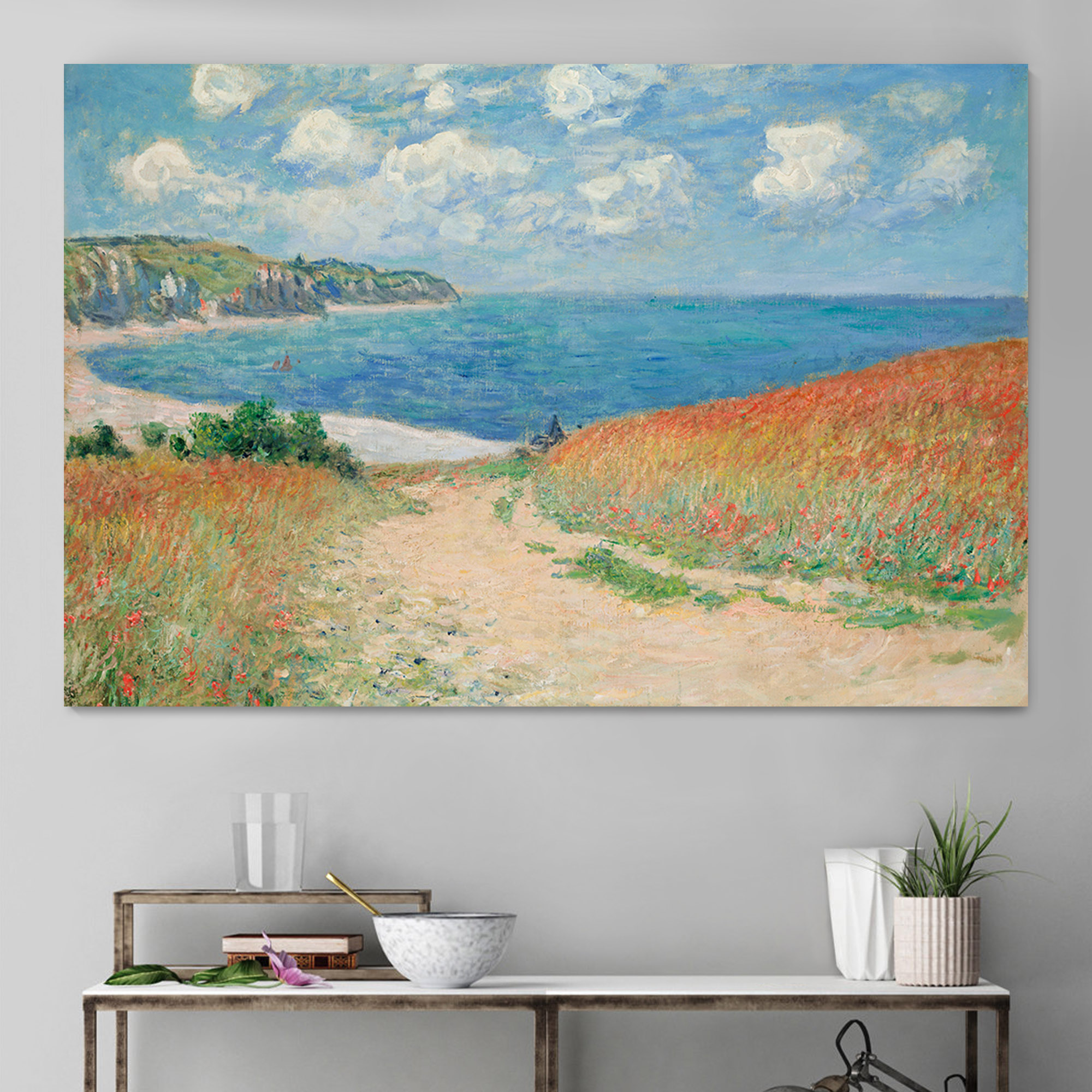 Path in the Wheat at Pourville by Claude Monet - Canvas Art