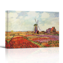 Tulip Fields In Holland by Claude Monet - Canvas Art