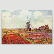 Tulip Fields In Holland by Claude Monet - Canvas Art