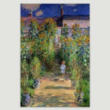 Monet's Garden At Vetheuil (Option #2) by Claude Monet - Canvas Art