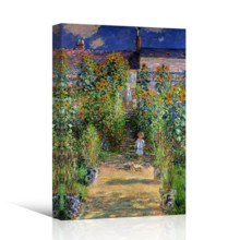 Monet's Garden At Vetheuil (Option #2) by Claude Monet - Canvas Art