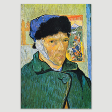 Portrait with Bandaged Ear by Vincent Van Gogh - Oil Painting Reproduction on Canvas Prints Wall Art, Ready to Hang - 16x24 inches