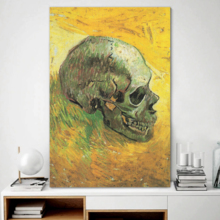 Skull by Vincent Van Gogh - Oil Painting Reproduction on Canvas Prints Wall Art, Ready to Hang - 12x18 inches