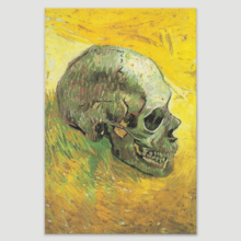 Skull by Vincent Van Gogh - Oil Painting Reproduction on Canvas Prints Wall Art, Ready to Hang - 12x18 inches