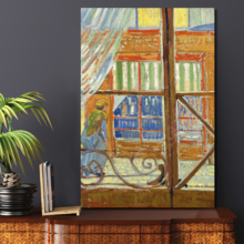A Pork-Butchers Shop Seen from a Window by Vincent Van Gogh - Oil Painting Reproduction on Canvas Prints Wall Art, Ready to Hang - 16x24 inches