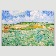 Plain Near Auvers by Vincent Van Gogh - Oil Painting Reproduction on Canvas Prints Wall Art, Ready to Hang - 12x18 inches