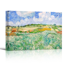 Plain Near Auvers by Vincent Van Gogh - Oil Painting Reproduction on Canvas Prints Wall Art, Ready to Hang - 12x18 inches