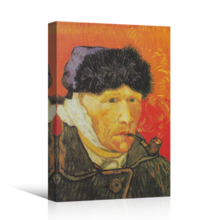 Portrait with Bandaged Ear by Vincent Van Gogh - Oil Painting Reproduction on Canvas Prints Wall Art, Ready to Hang - 16x24 inches