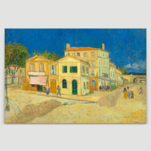 The Yellow House by Vincent Van Gogh - Oil Painting Reproduction on Canvas Prints Wall Art, Ready to Hang - 12x18 inches