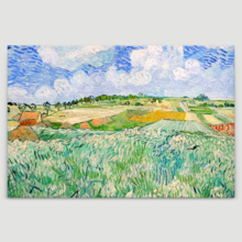 Plain Near Auvers by Vincent Van Gogh - Oil Painting Reproduction on Canvas Prints Wall Art, Ready to Hang - 16x24 inches