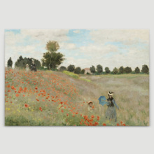 Poppy Field in Argenteuil by Claude Monet - Canvas Art