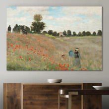 Poppy Field in Argenteuil by Claude Monet - Canvas Art