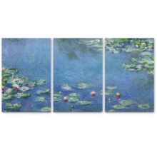 Water-Lilies by Claude Monet - 3 Panel Canvas Art