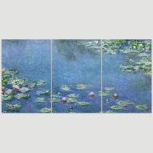 Water-Lilies by Claude Monet - 3 Panel Canvas Art
