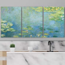 Waterlilies by Claude Monet - 3 Panel Canvas Art