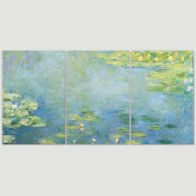 Waterlilies by Claude Monet - 3 Panel Canvas Art