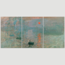 Impression, Sunrise by Claude Monet - 3 Panel Canvas Art