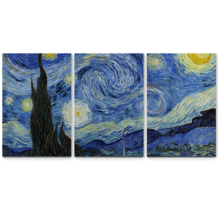 Starry Night by Van Gogh - 3 Piece Canvas Print