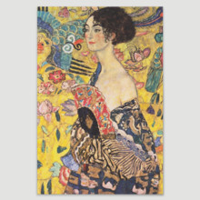 Lady With Fan by Gustav Klimt (Portrait) - Canvas Art