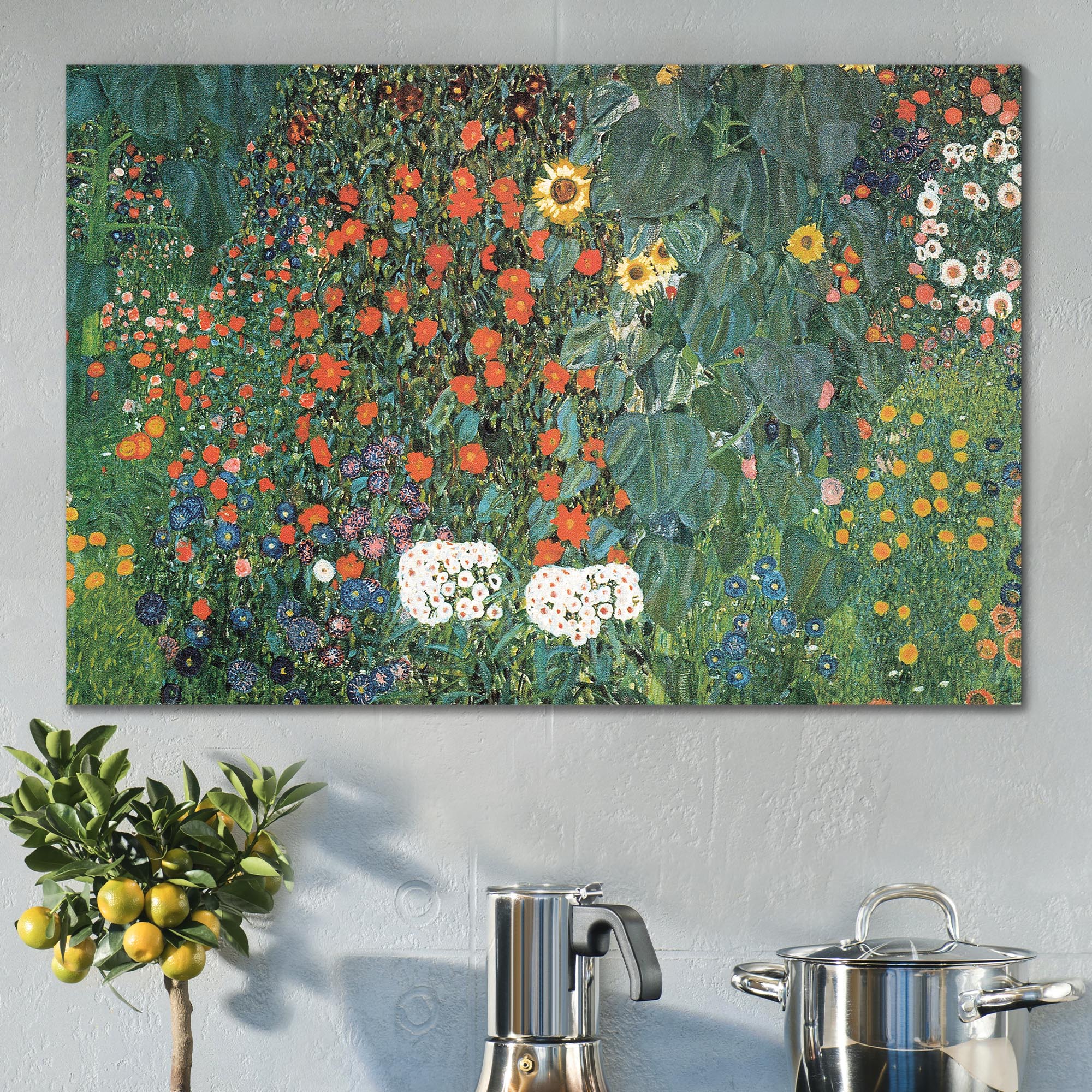 Cottage Garden With Sunflowers by Gustav Klimt - Canvas Art