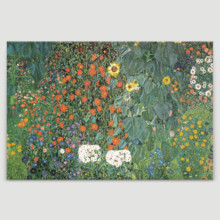 Cottage Garden With Sunflowers by Gustav Klimt - Canvas Art