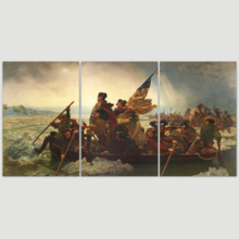 Washington Crossing the Delaware by Leutze - 3 Panel Canvas Art