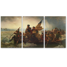 Washington Crossing the Delaware by Leutze - 3 Panel Canvas Art