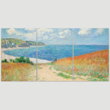 Path in the Wheat at Pourville by Claude Monet - 3 Panel Canvas Art