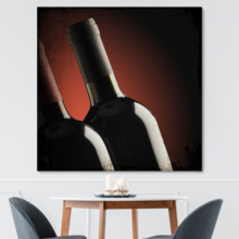 Square Canvas Wall Art - Wine Bottles - Giclee Print Gallery Wrap Modern Home Art Ready to Hang - 12x12 inches