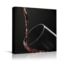 Square Canvas Wall Art - Pouring Wine into Glass - Giclee Print Gallery Wrap Modern Home Art Ready to Hang - 16x16 inches