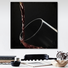 Square Canvas Wall Art - Pouring Wine into Glass - Giclee Print Gallery Wrap Modern Home Art Ready to Hang - 16x16 inches