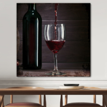 Square Canvas Wall Art - Pouring Wine into Glass - Giclee Print Gallery Wrap Modern Home Art Ready to Hang - 12x12 inches