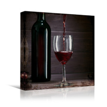 Square Canvas Wall Art - Pouring Wine into Glass - Giclee Print Gallery Wrap Modern Home Art Ready to Hang - 12x12 inches