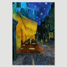 Canvas Wall Art - Cafe Terrace at Night Van Gogh - Poster Giclee Wall Decorations for Living Room High Definition Printed - 16x24 inches