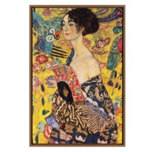 Lady With Fan - Framed canvas