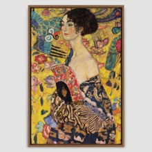 Lady With Fan - Framed canvas