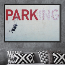Parking With Girl On A Swing by Banksy