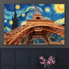 Canvas Wall Art Van Gogh Starry Night Painting Artwork for Home Prints Framed - 12x18 inches