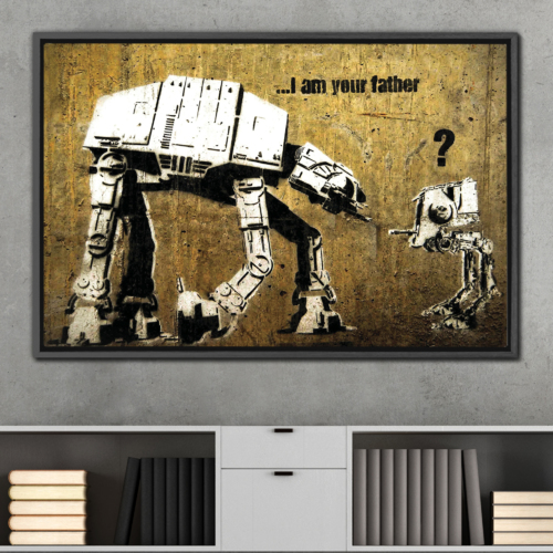 I Am Your Father By Banksy Framed Canvas